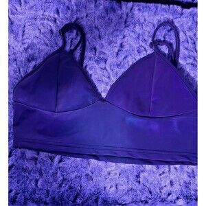 Women Sexy V Neck Strap Sequined Strechy Crop Top Size S